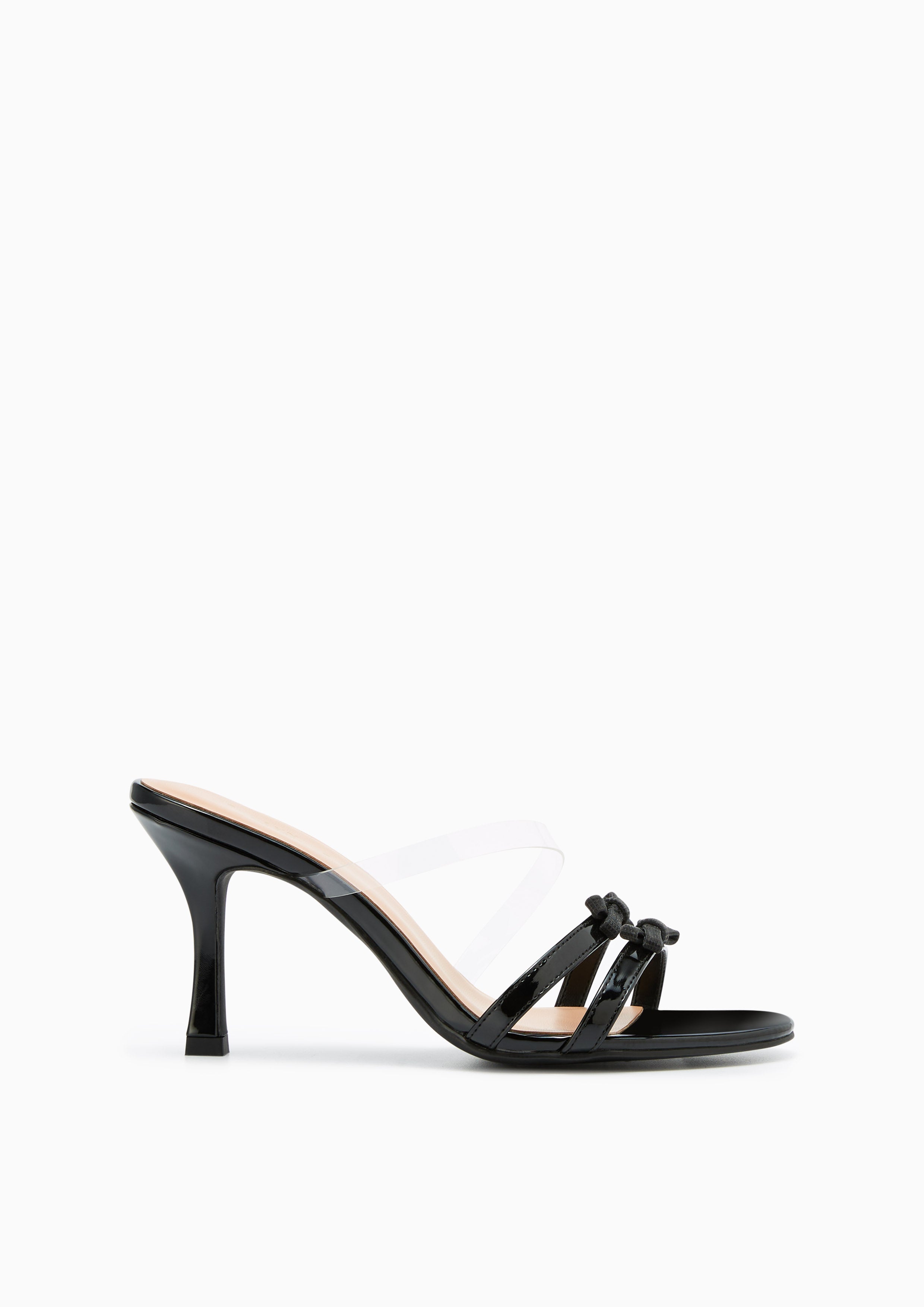 Lemony Mid Heel Sandals Black