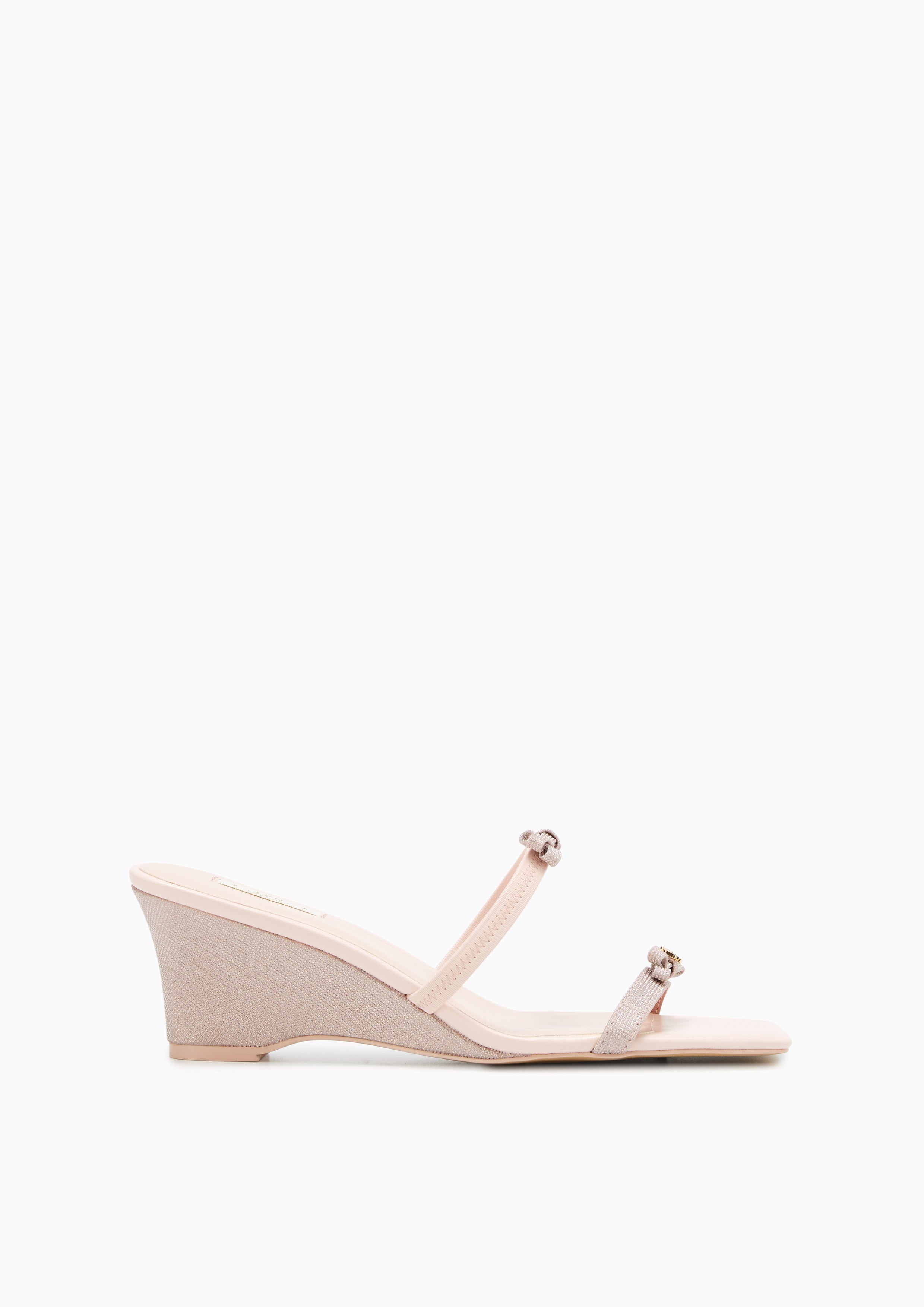 Lemony Low Heel Wedges Rose Gold