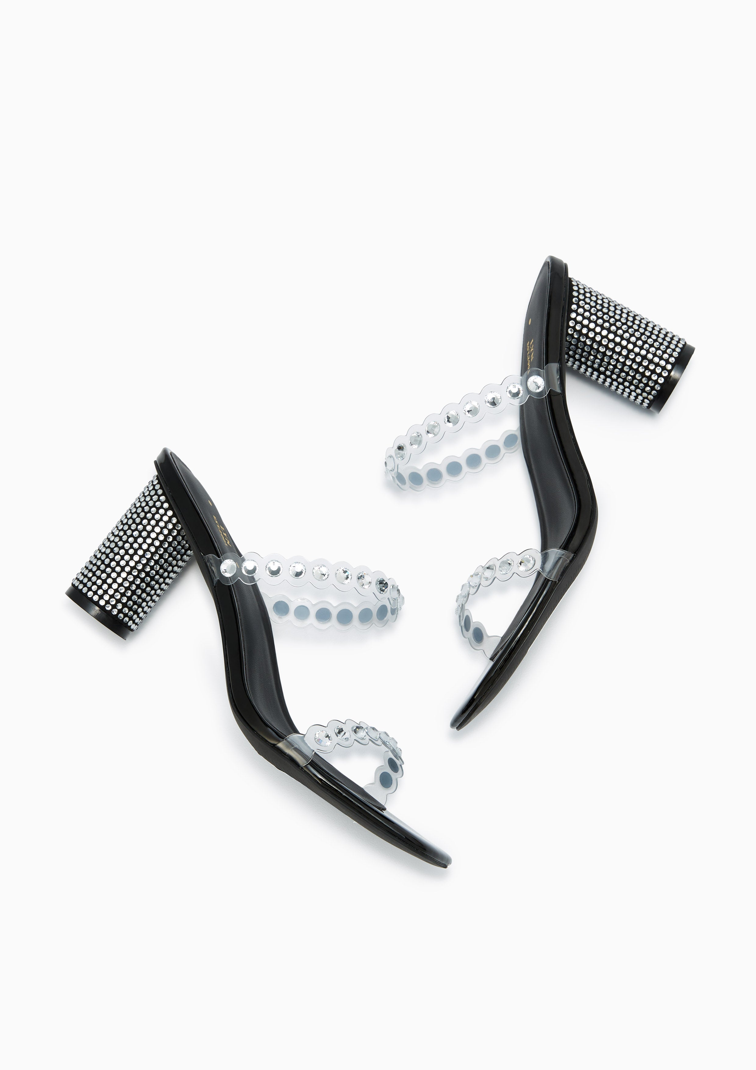 Halina Clear Crystal High Heels Black