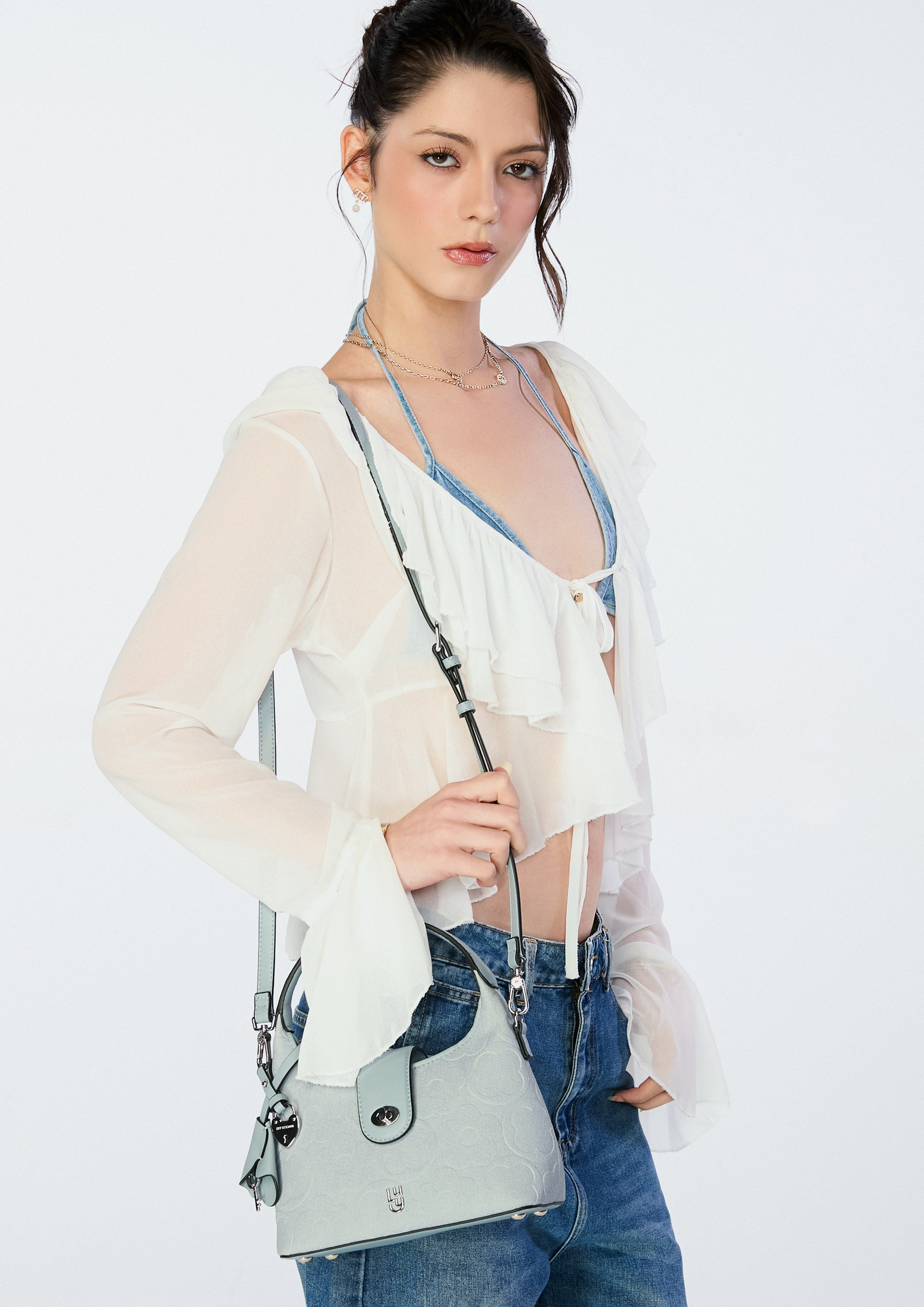 Lucinda Top Handle Bag Blue