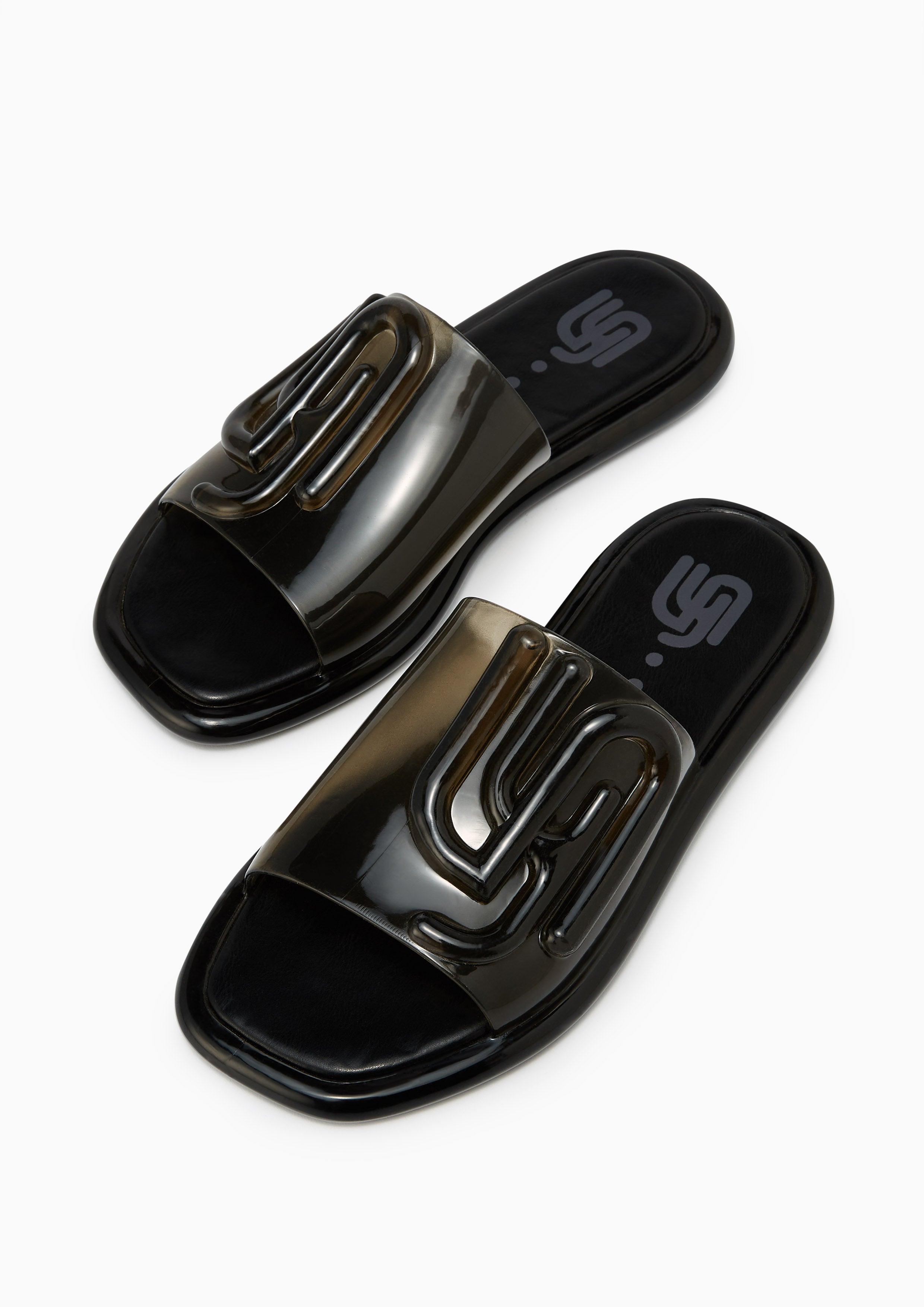 Jilly Jelly Flat Sandals Black