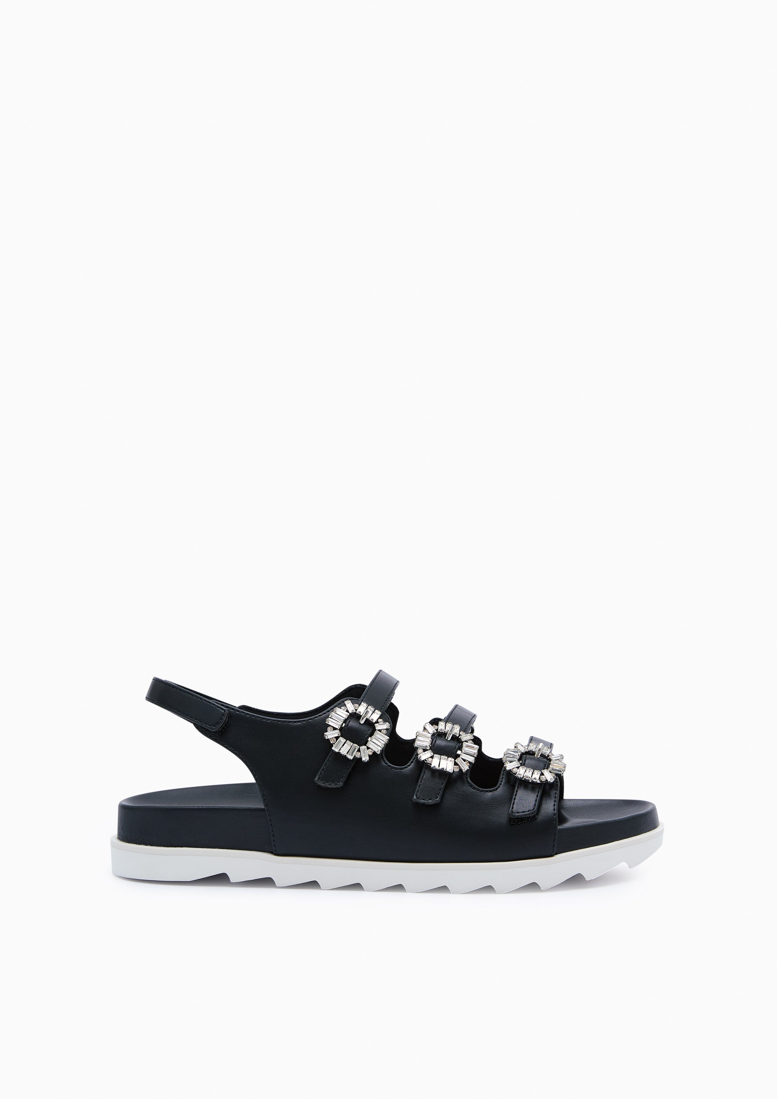 Viola Slingback Flat Sandals Black