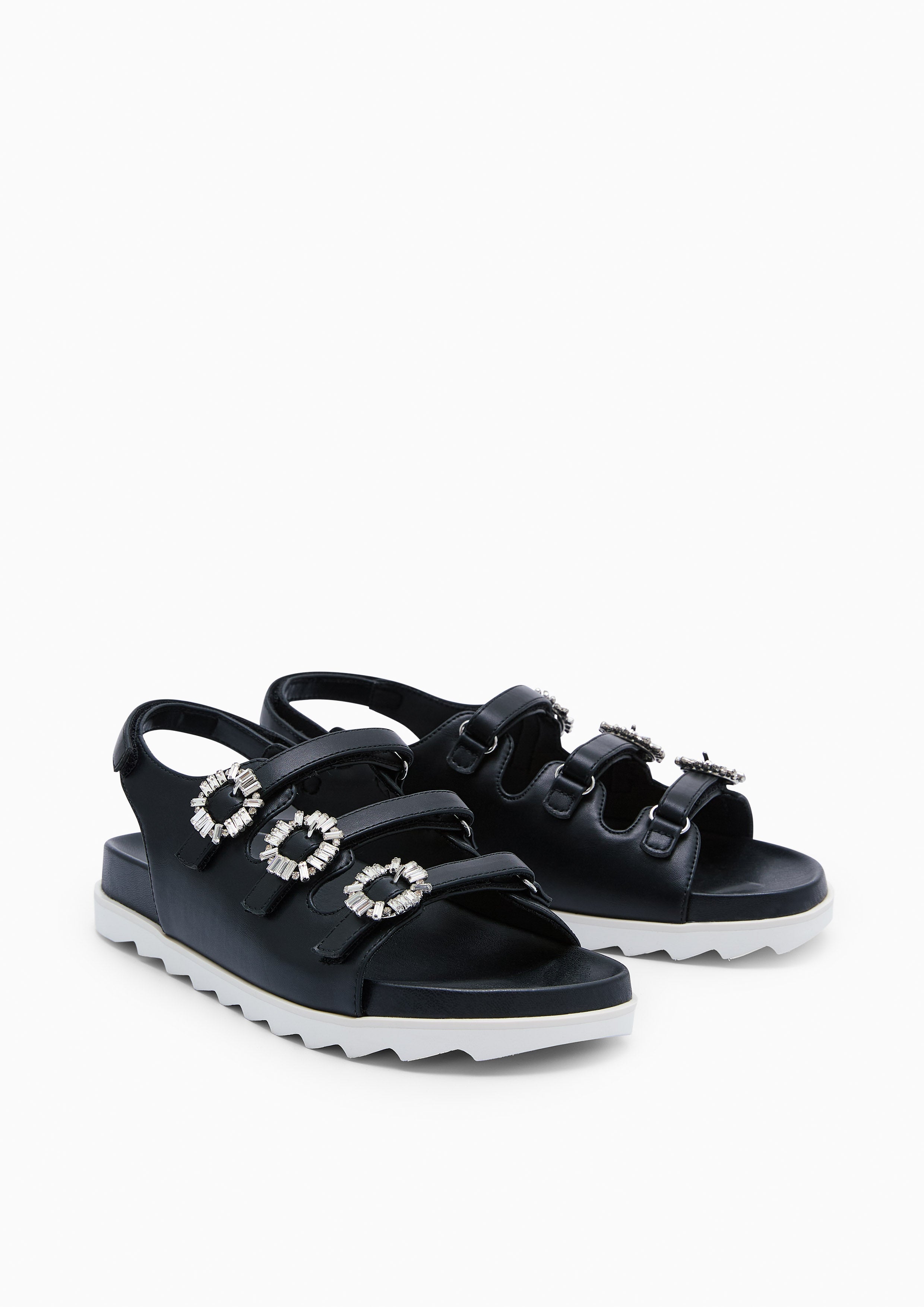 Viola Slingback Flat Sandals Black